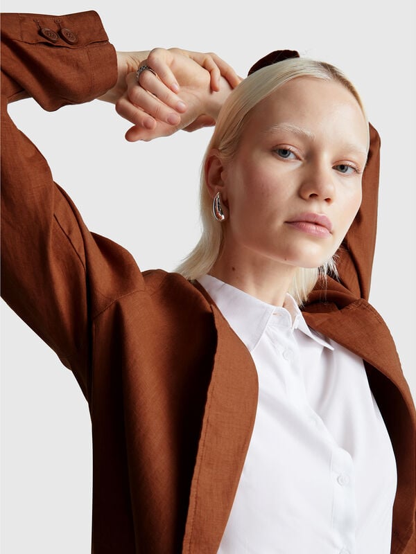 Blazer de lino puro Mujer