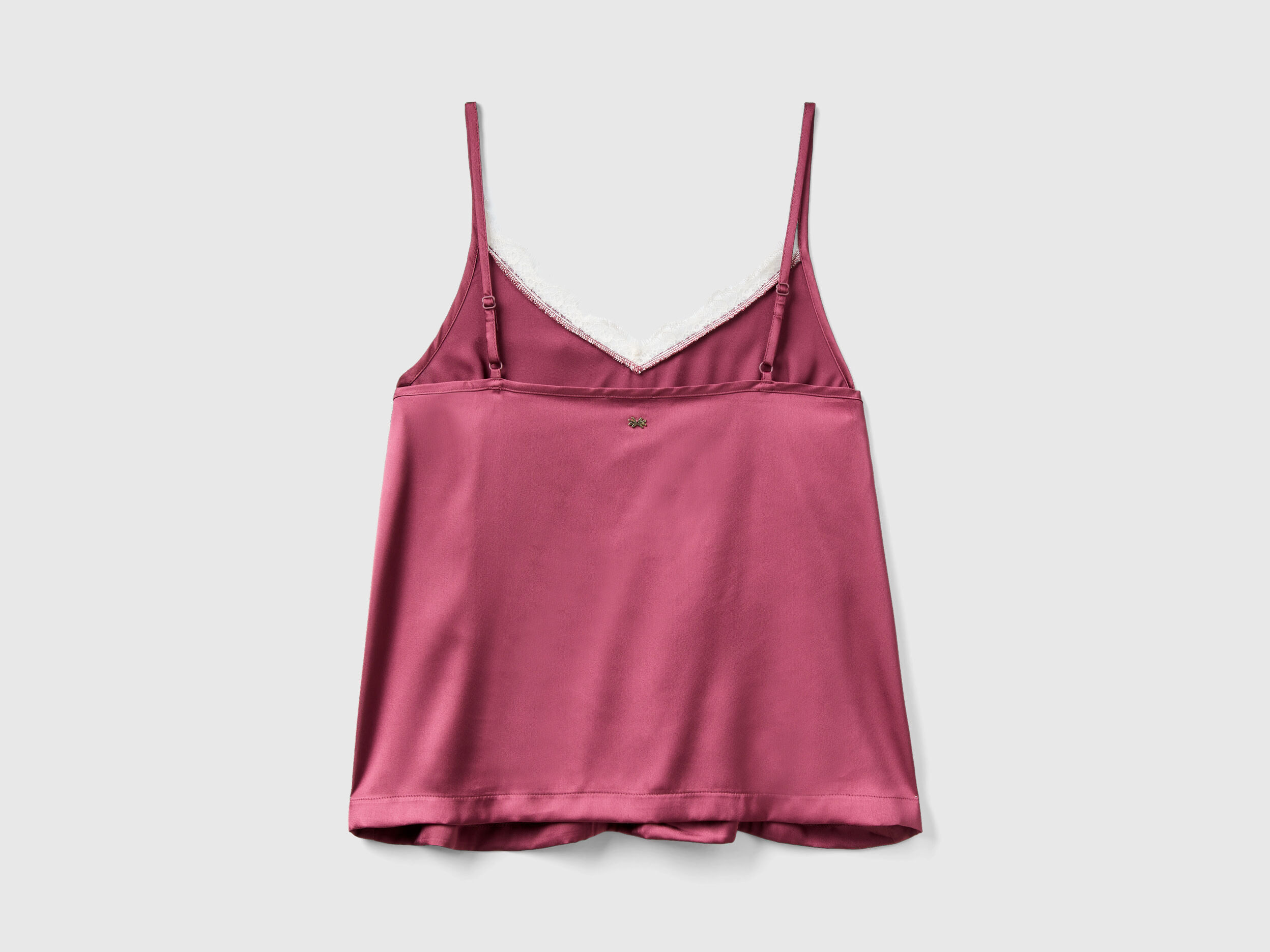 Camiseta de tirantes de raso Malva Oscuro Benetton
