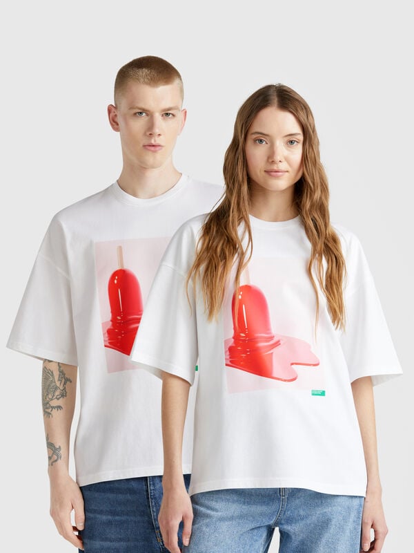 Camiseta 100% algodón estampado helado