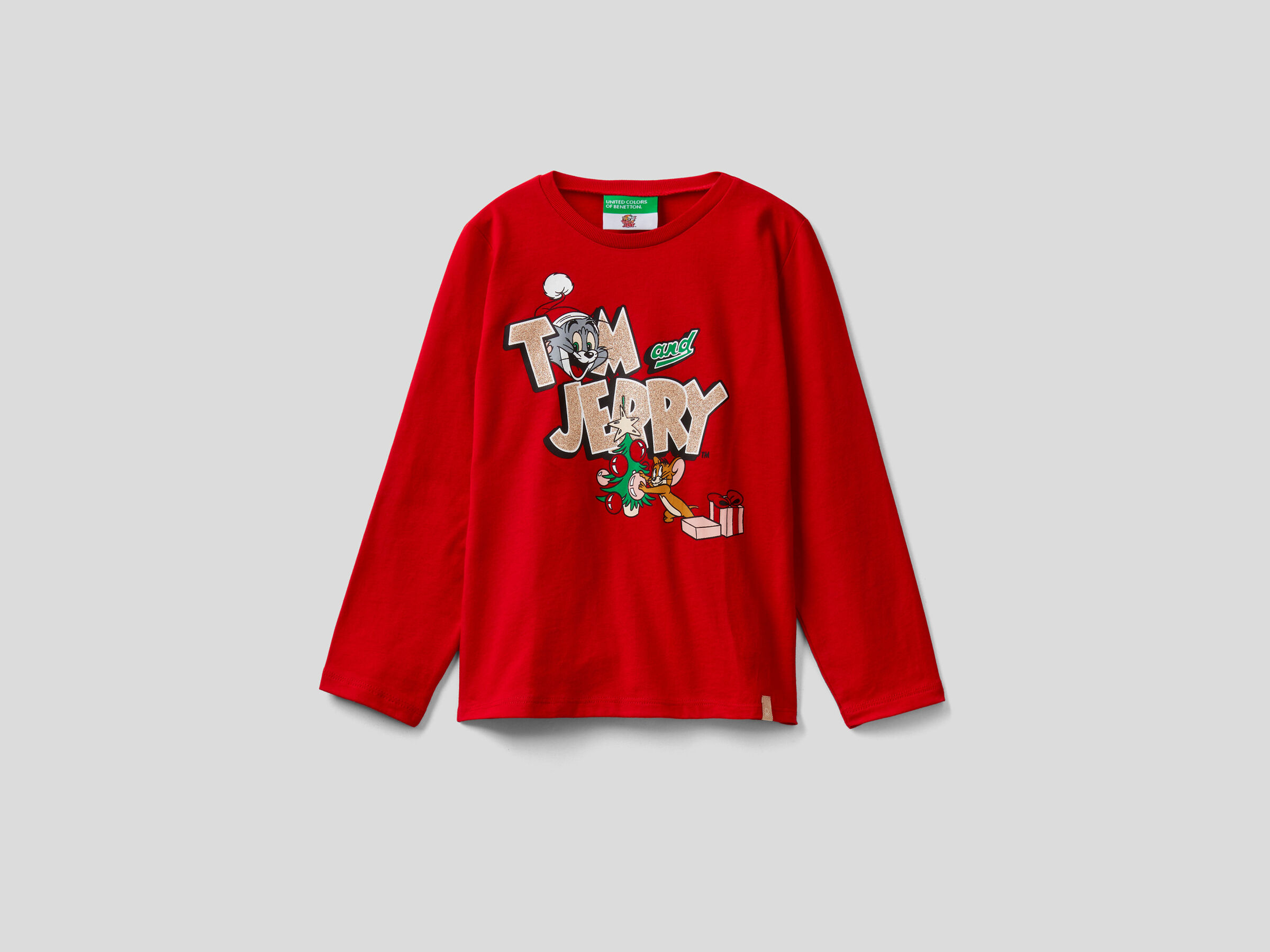 Hacer un muñeco de nieve Recuerdo Psicologicamente Camiseta de Tom & Jerry navideña - Rojo | Benetton
