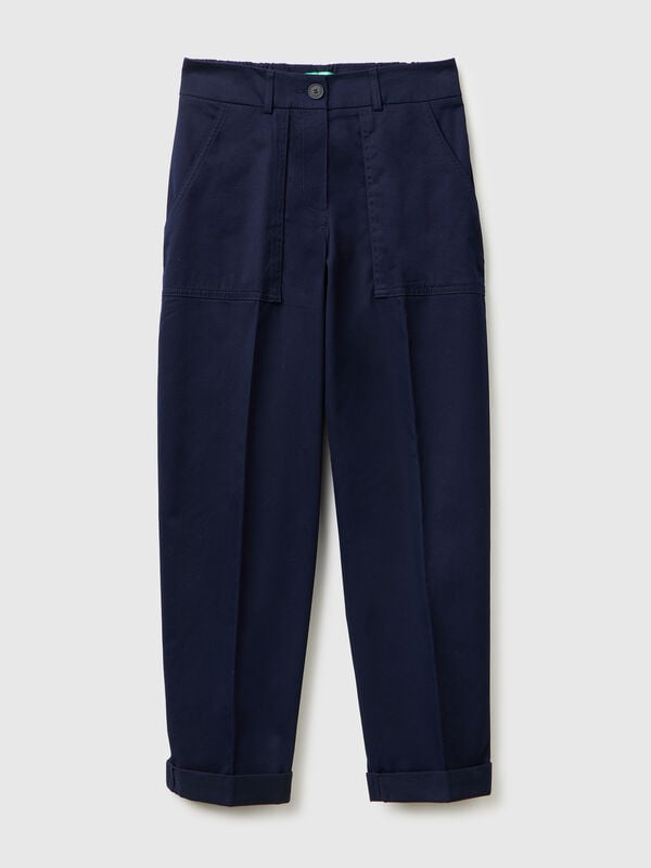 Pantalones con puños de algodón elástico Pantalones con puños de algodón elástico Mujer