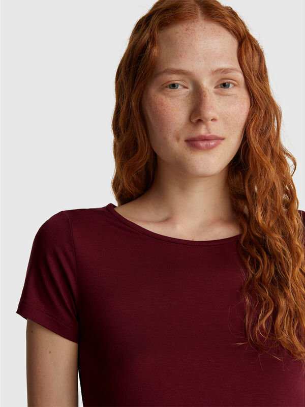 Camisa de manga corta con encaje Mujer