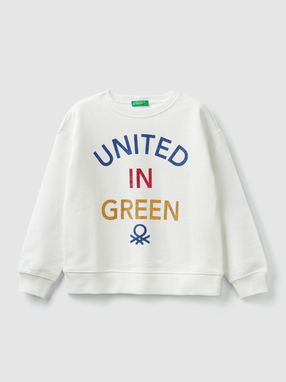Sudadera de cuello redondo con estampado de glitter image number 1