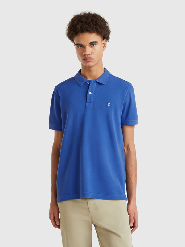Polo regular fit azulado Hombre