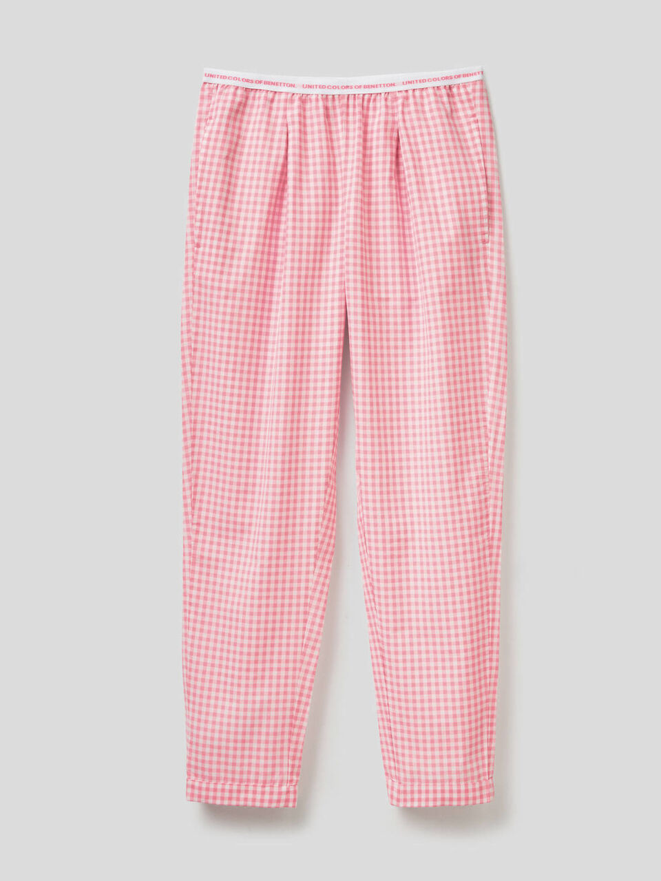 Pantalón largo con estampado de Vichy image number 1