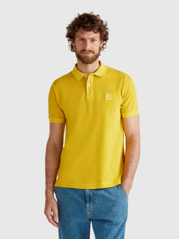 Polo amarillo regular fit Hombre