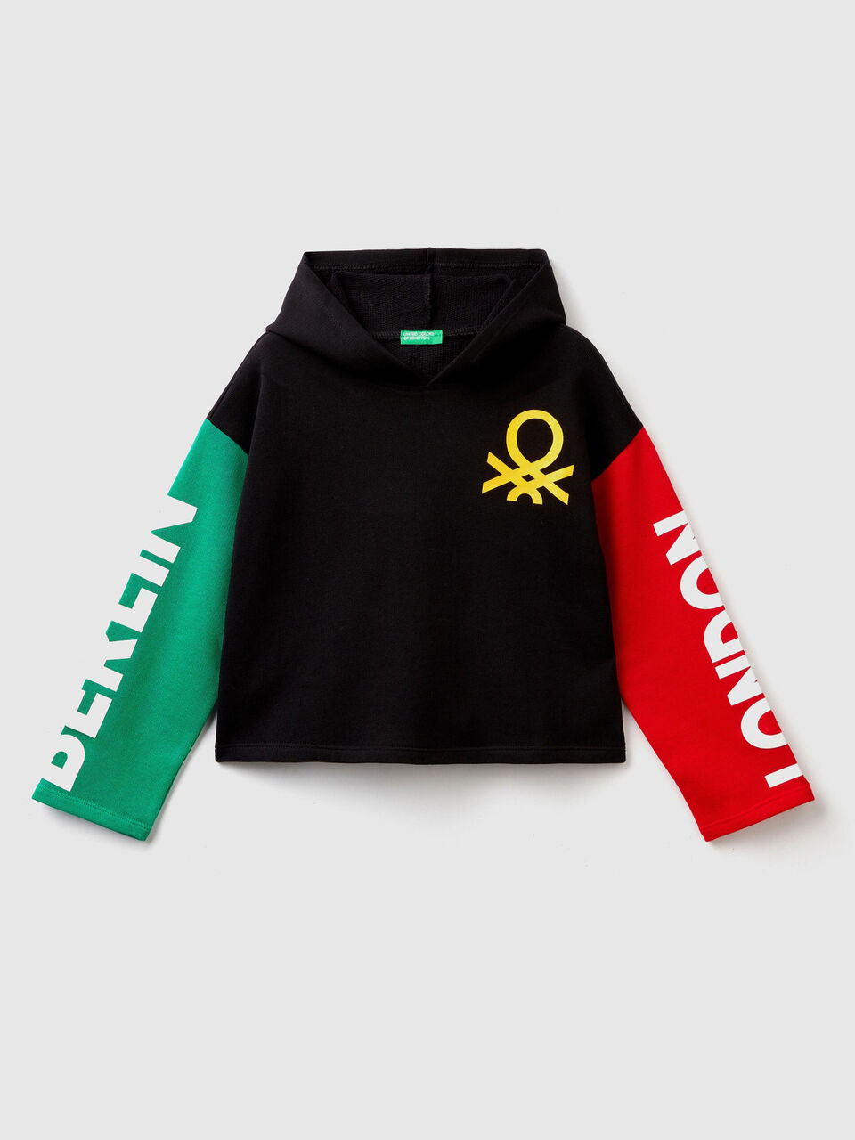 Sudadera color block con capucha image number 1