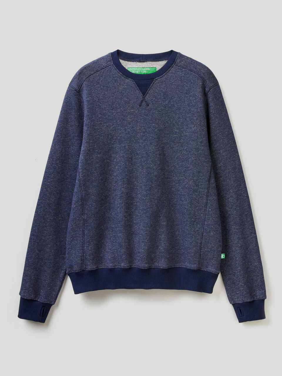Sudadera de cuello redondo de efecto denim image number 1