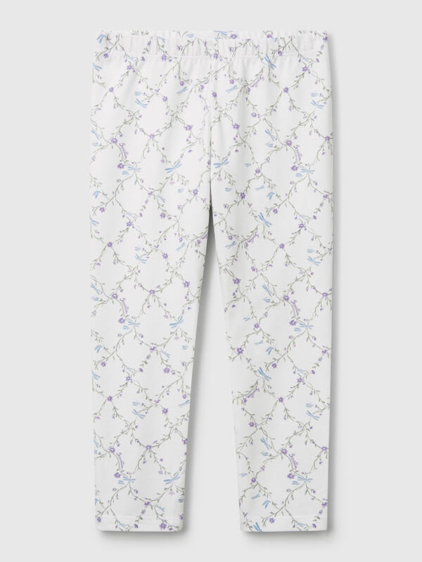 Legging crema con estampado Niña