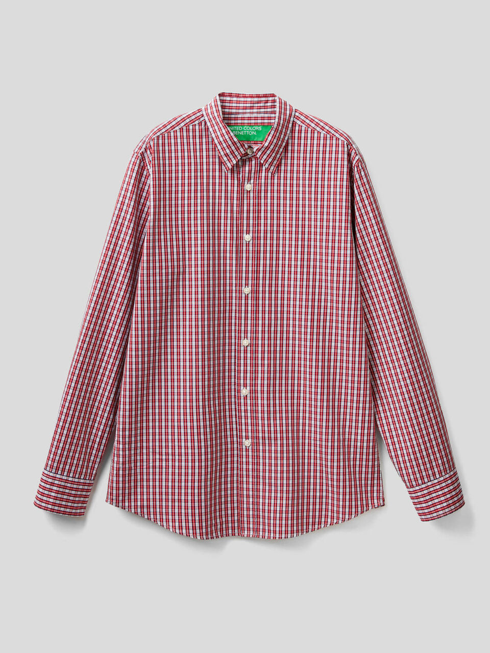 Camisa slim fit de algodón teñida en hilo image number 1
