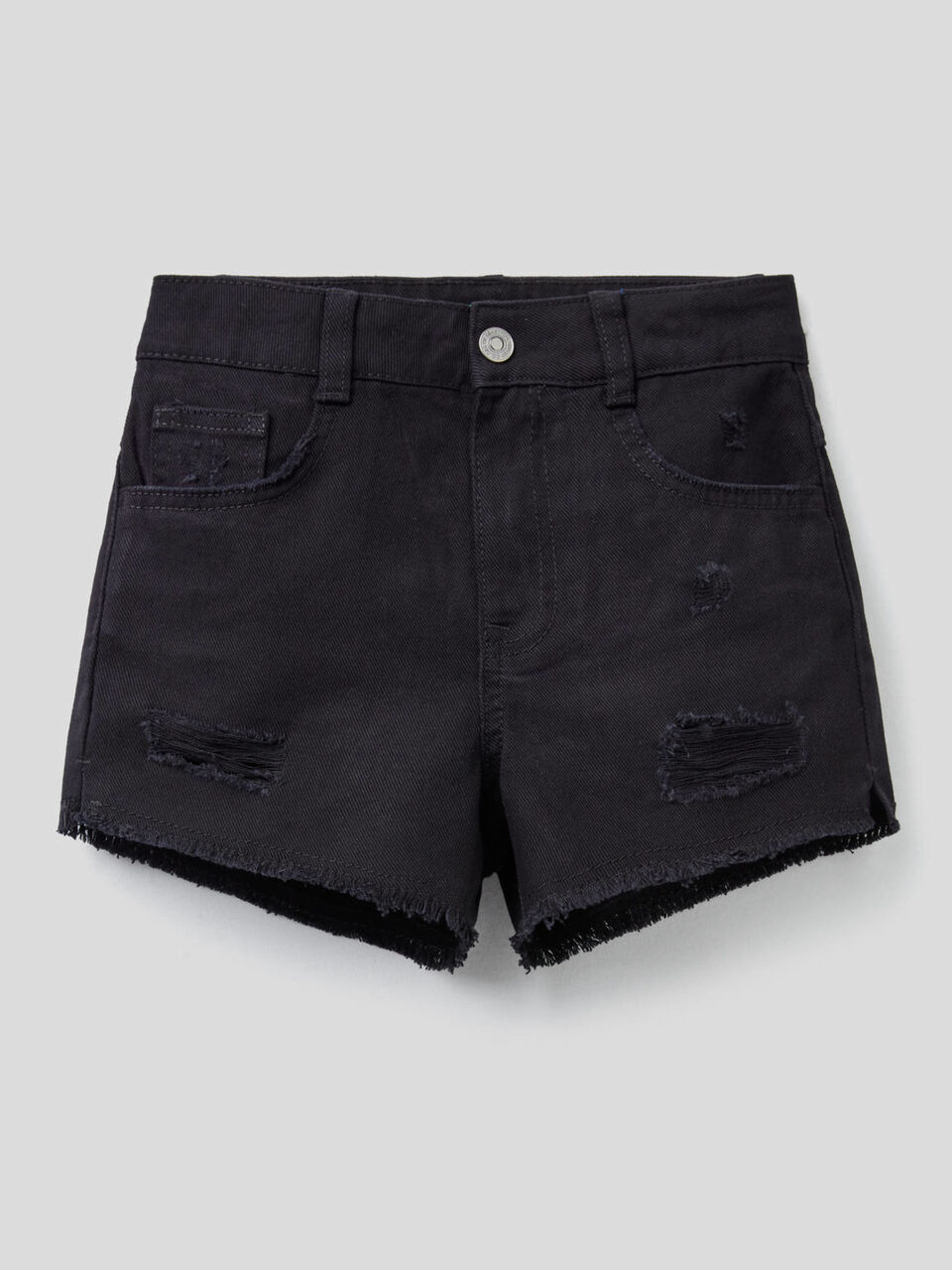 Pantalón corto con aspecto desgastado image number 1