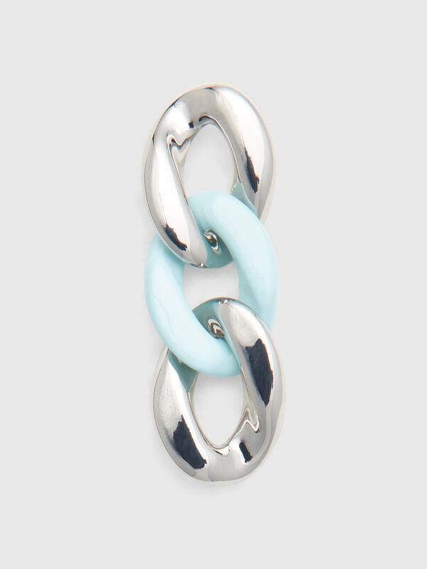 Pendientes colgantes con cadena plateada y verde agua Mujer