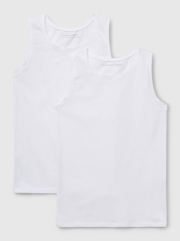 Dos camisetas sin mangas de algodón súper elástico Niña