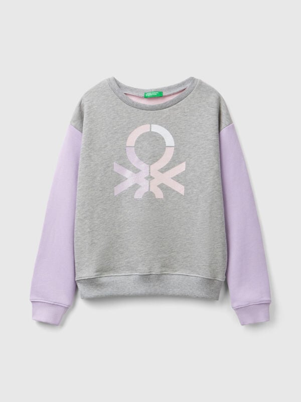 Sudadera de 100 % algodón con logotipo de glitter Niña