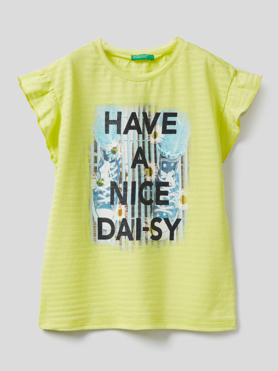 Camiseta estampada con manga casquillo image number null