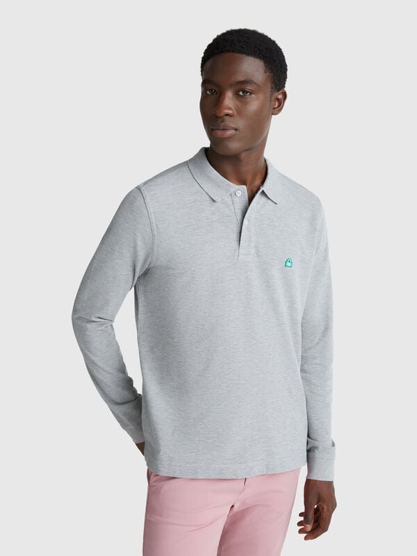 Polo de manga larga de algodón  Hombre