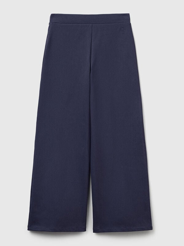 Pantalones anchos de algodón elástico Niña