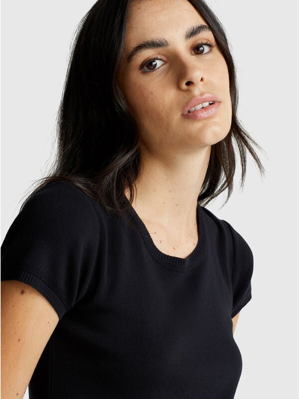 Camisa de manga corta de algodón puro Mujer
