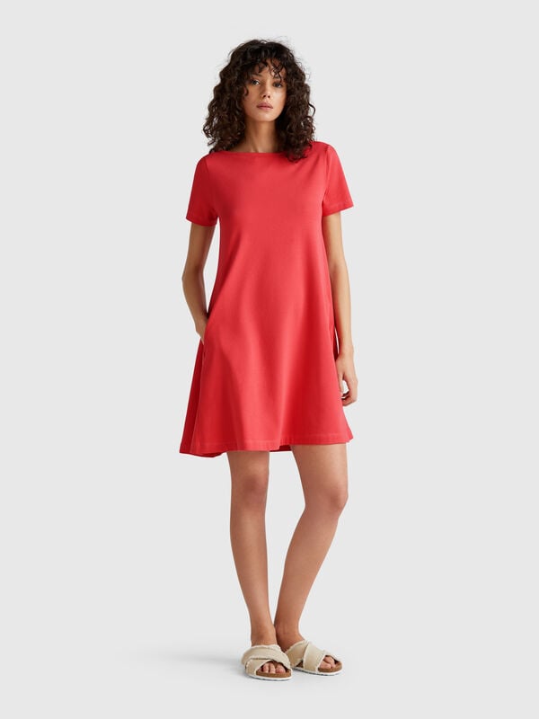 Vestido corto evasé Mujer