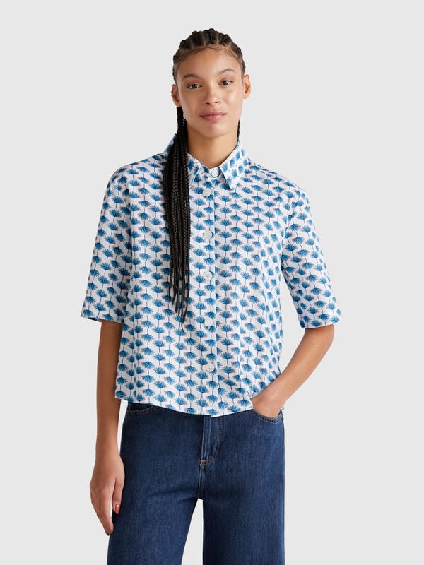 Camisa estampada de algodón ligero Mujer