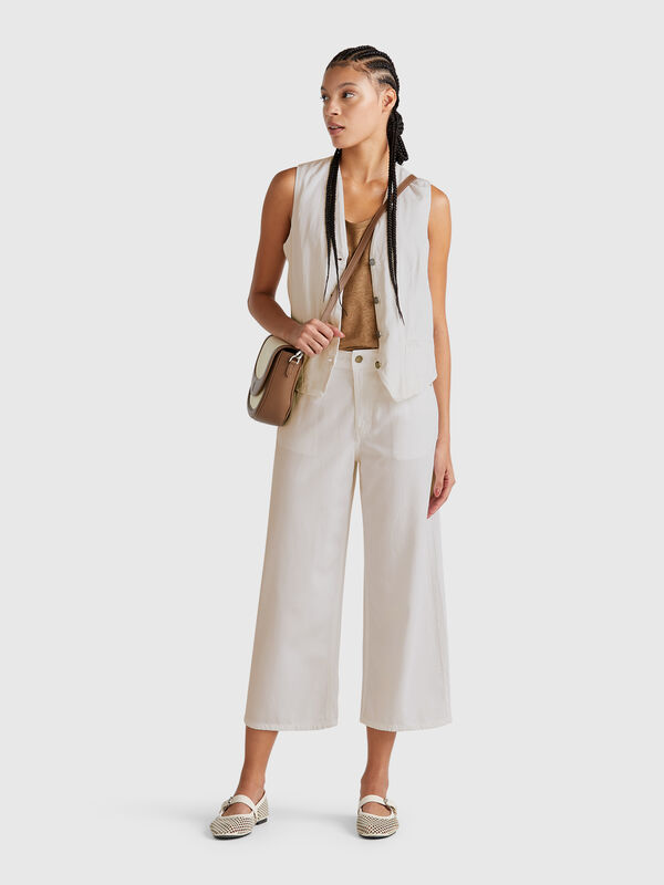 Pantalón cinco bolsillos blanco Mujer