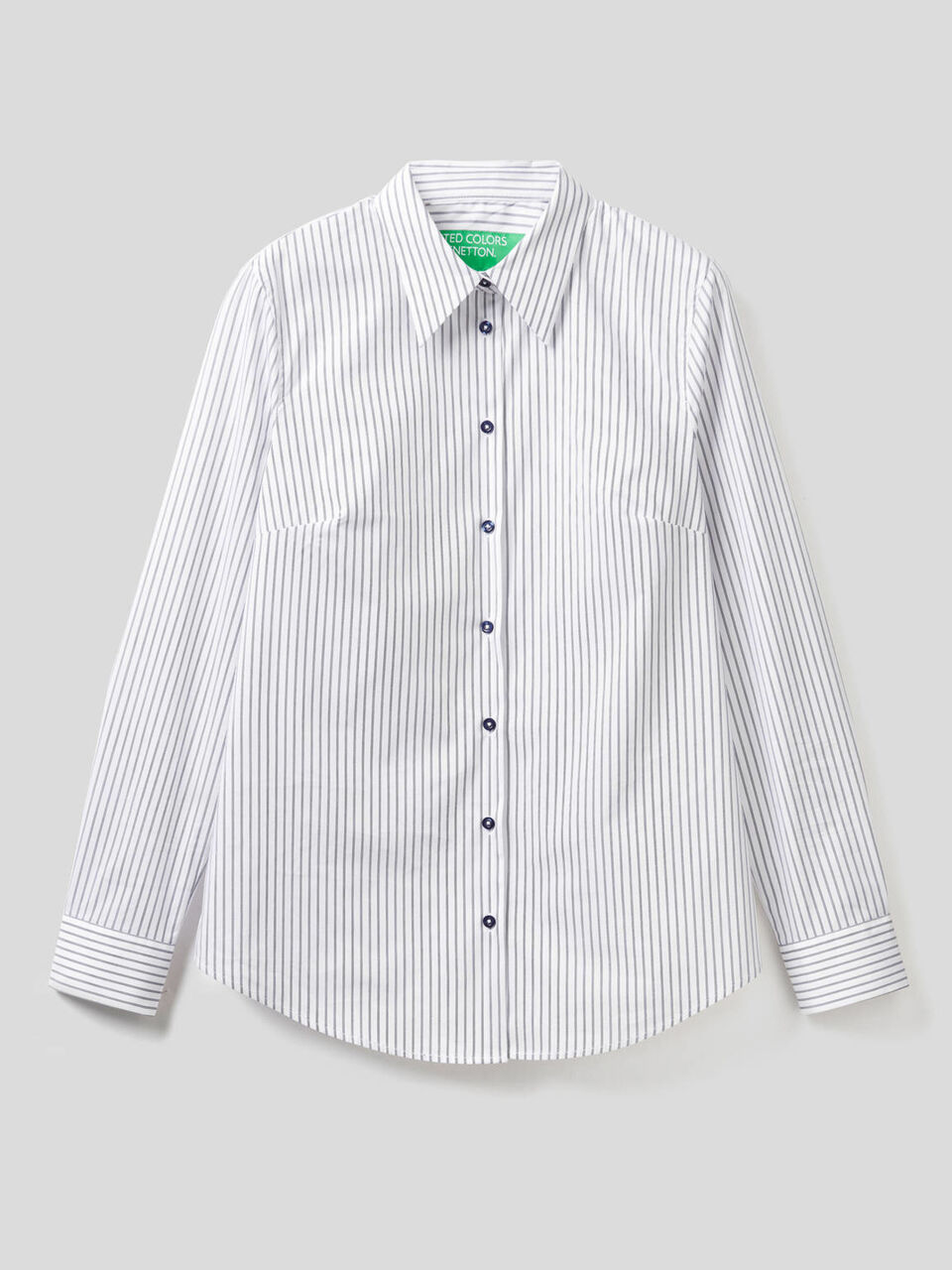 Camisa de rayas de algodón elástico mixto image number 1