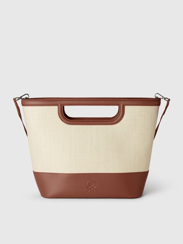 Bolso tote grande de rafia Mujer