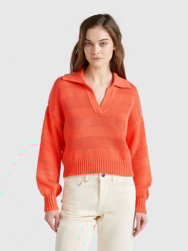 Jersey tipo polo 100% algodón Mujer