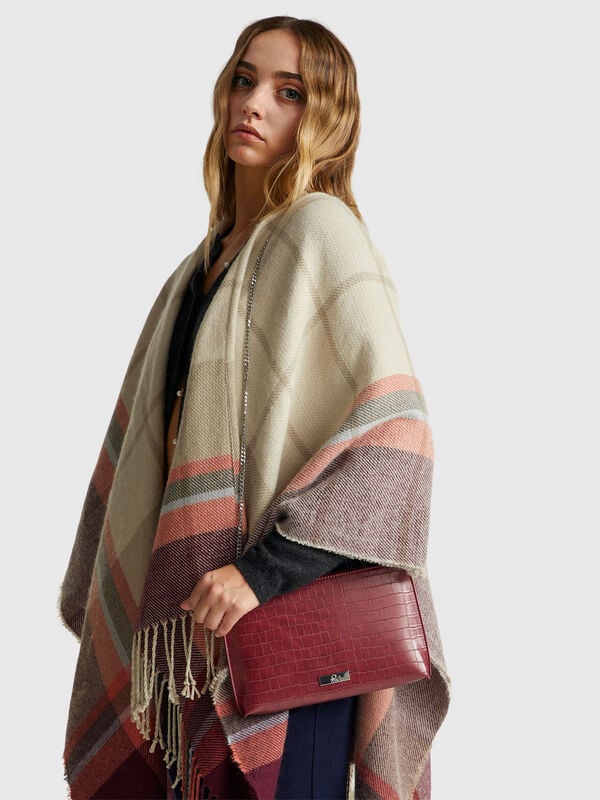 Bolso de hombro con estampado de cocodrilo Mujer