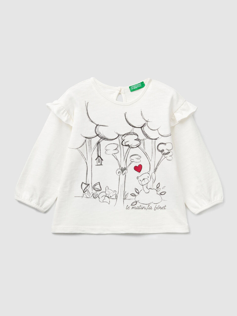 Camiseta con estampado y bordado image number 1