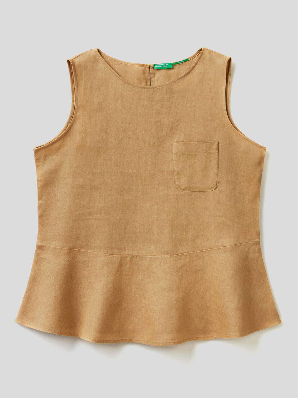 Blusa de puro lino sin mangas image number 1