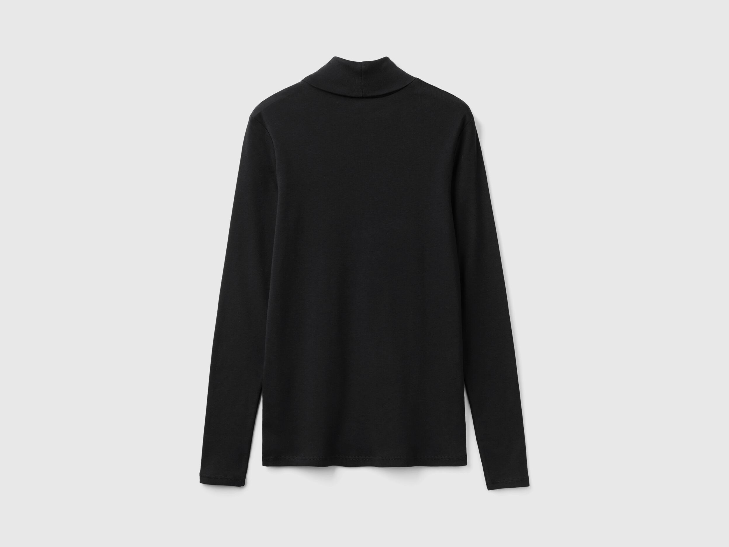 Camiseta de manga larga con cuello alto Negro Benetton