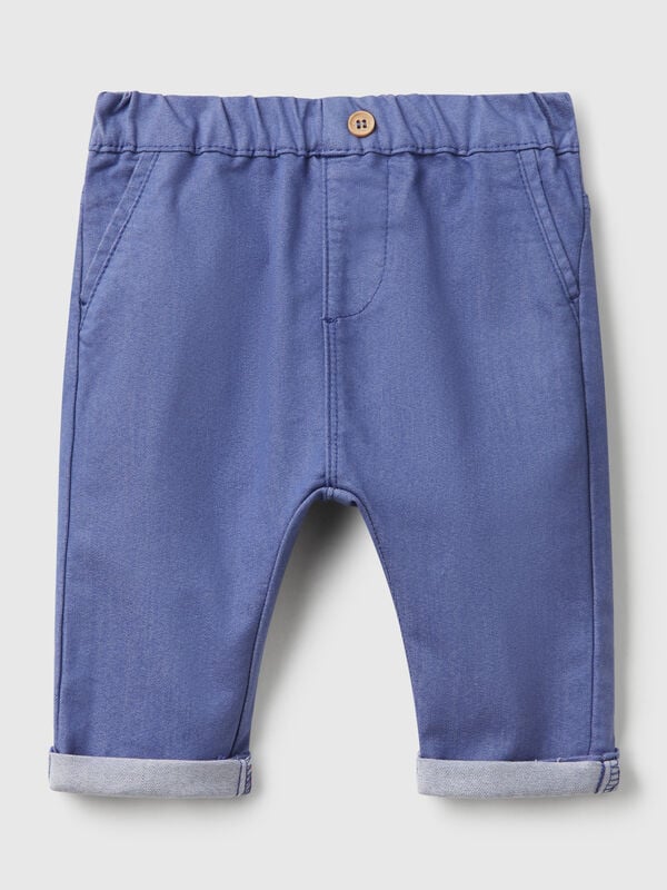 Pantalón de mezcla de algodón elástico Recién nacidos