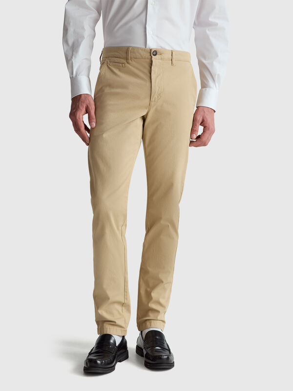 Chinos slim fit beige Hombre