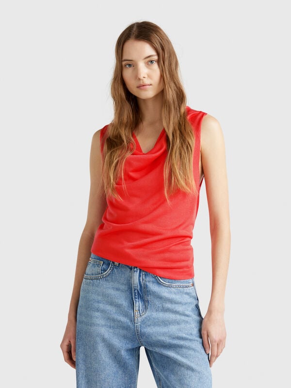 Camiseta sin mangas de punto Mujer