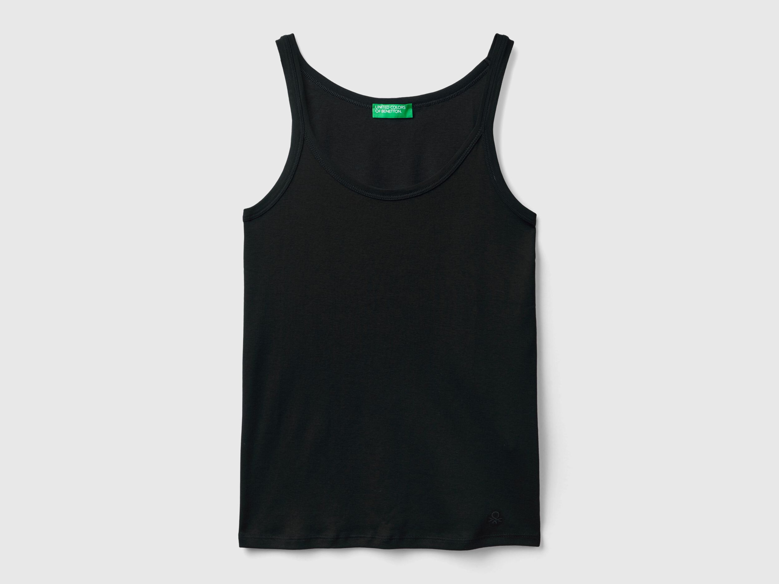 Camiseta de tirantes negra de 100 algodon Negro Benetton