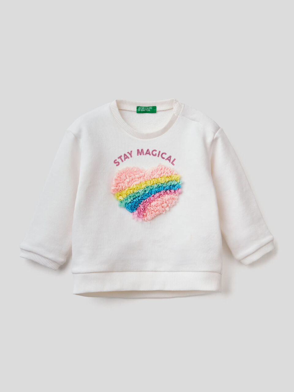 Sudadera con aplicación de efecto pétalos image number null