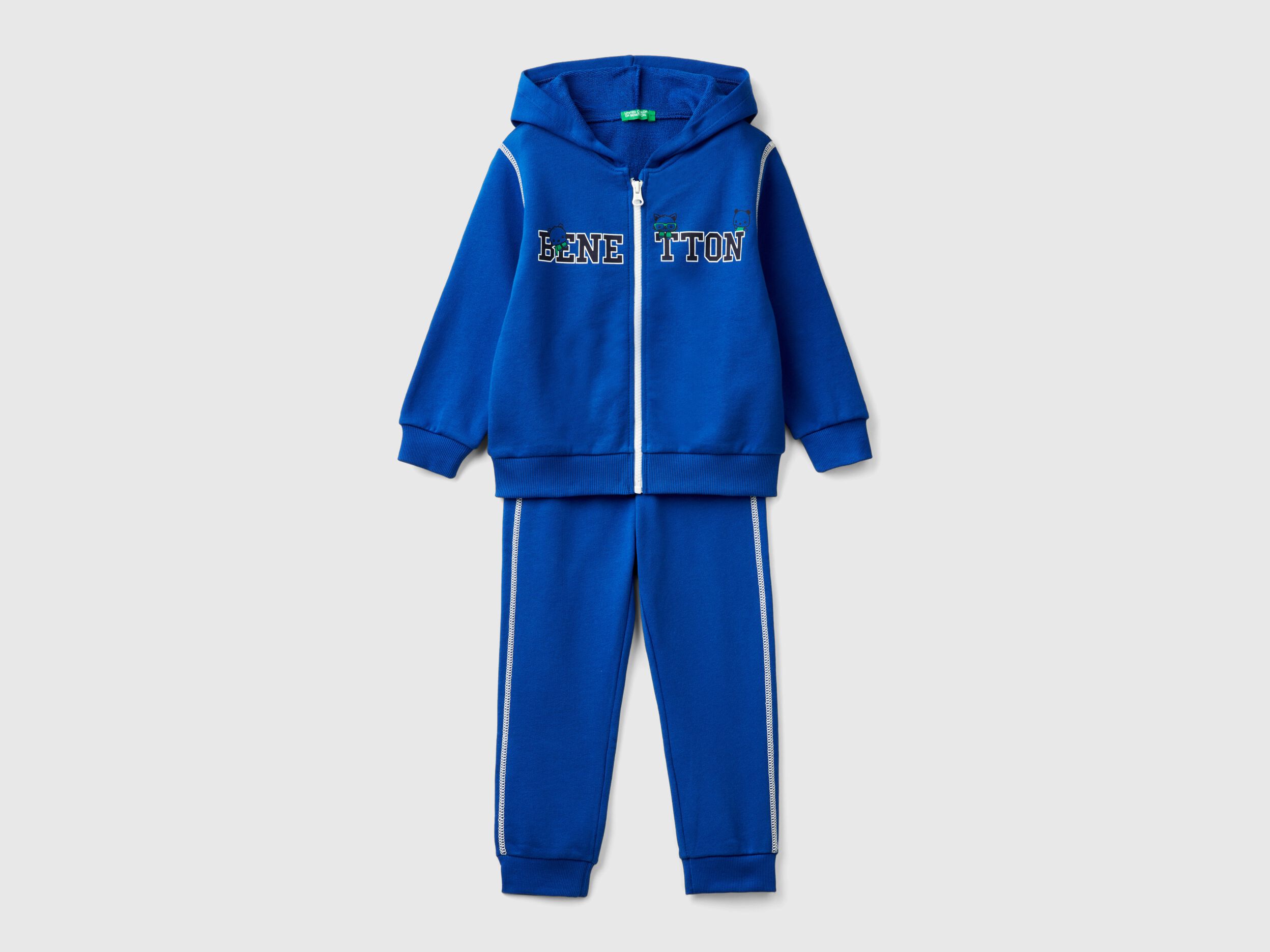 Chandal de felpa de 100 algodon Azulado Benetton