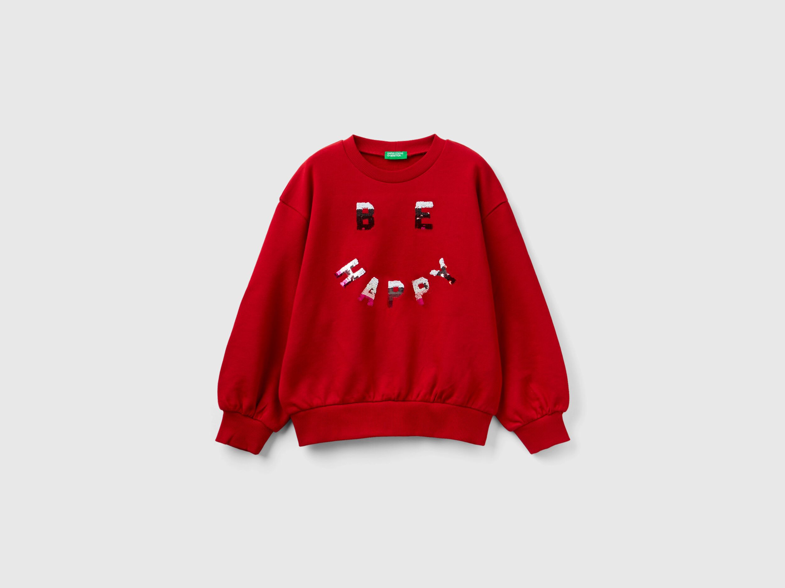 Sudadera con lentejuelas reversibles Rojo Benetton