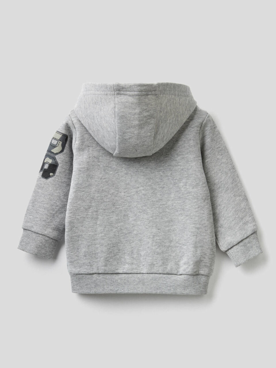 Sudadera de algodón con cremallera y capucha image number 2