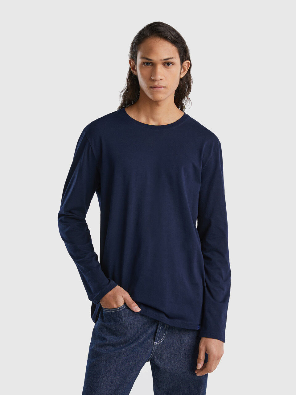 Camiseta algodon hombre manga larga discount