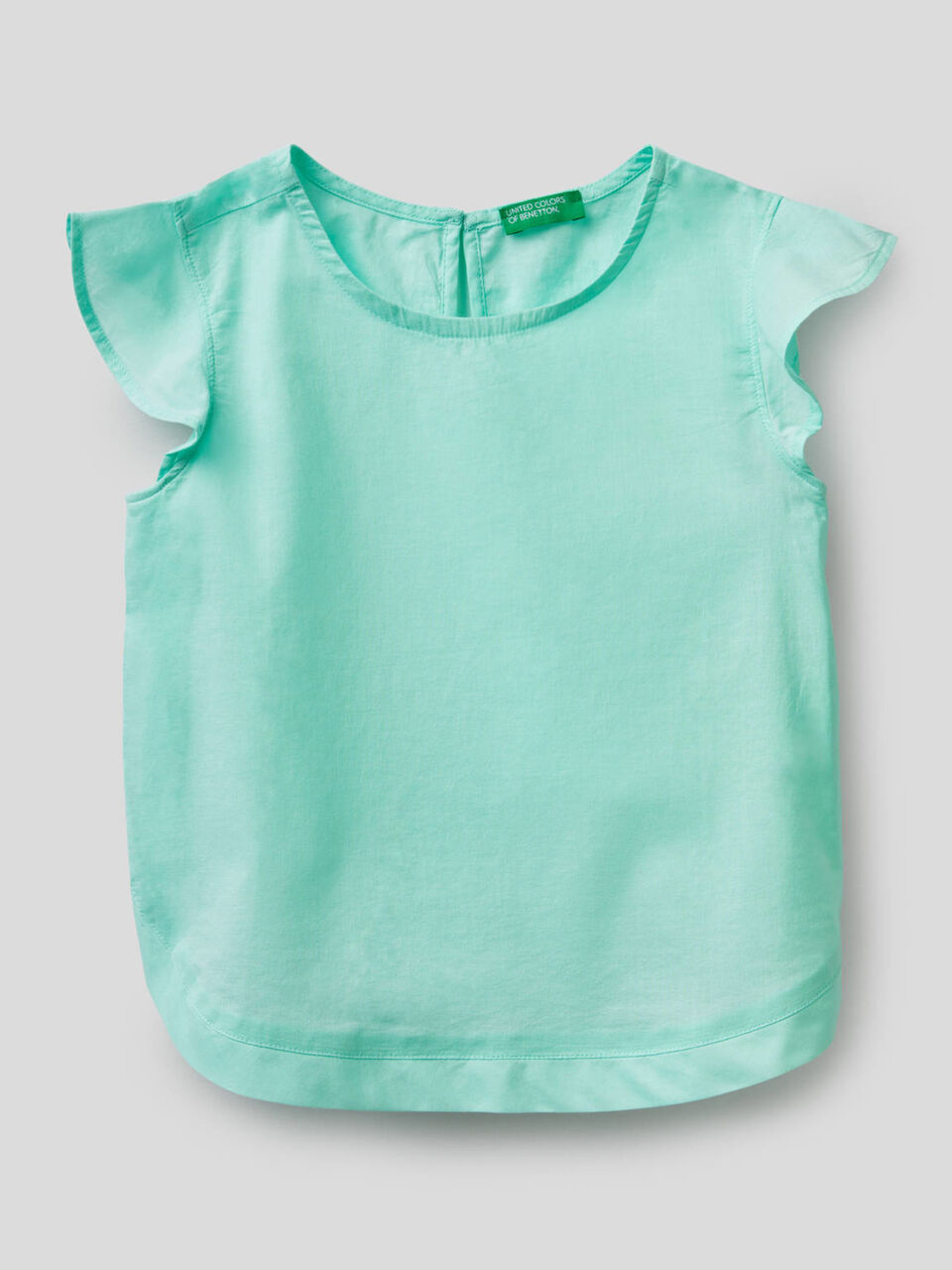 Blusa de algodón con volantes en las mangas image number 1