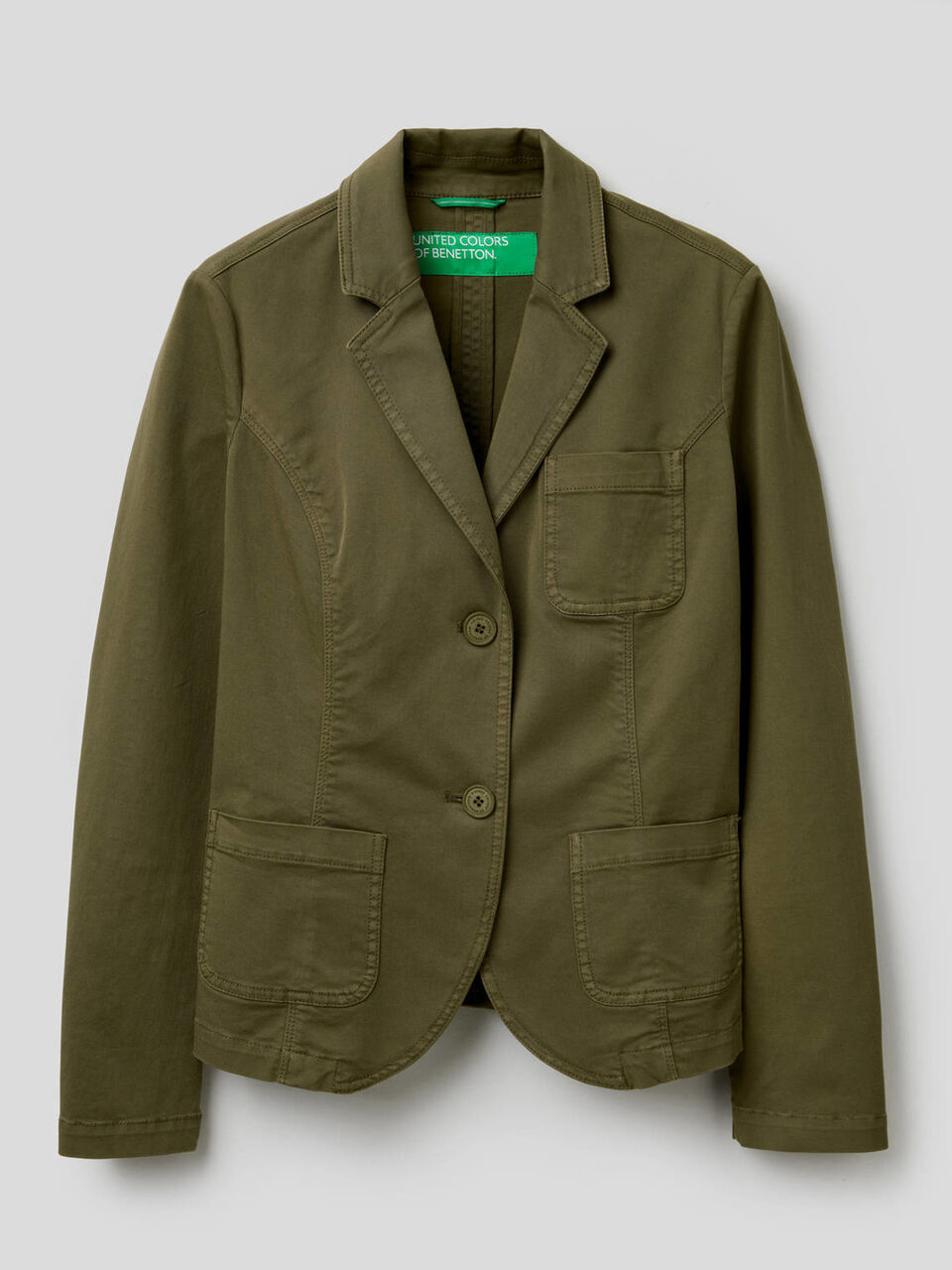 Blazer entallado de algodón elástico image number 1