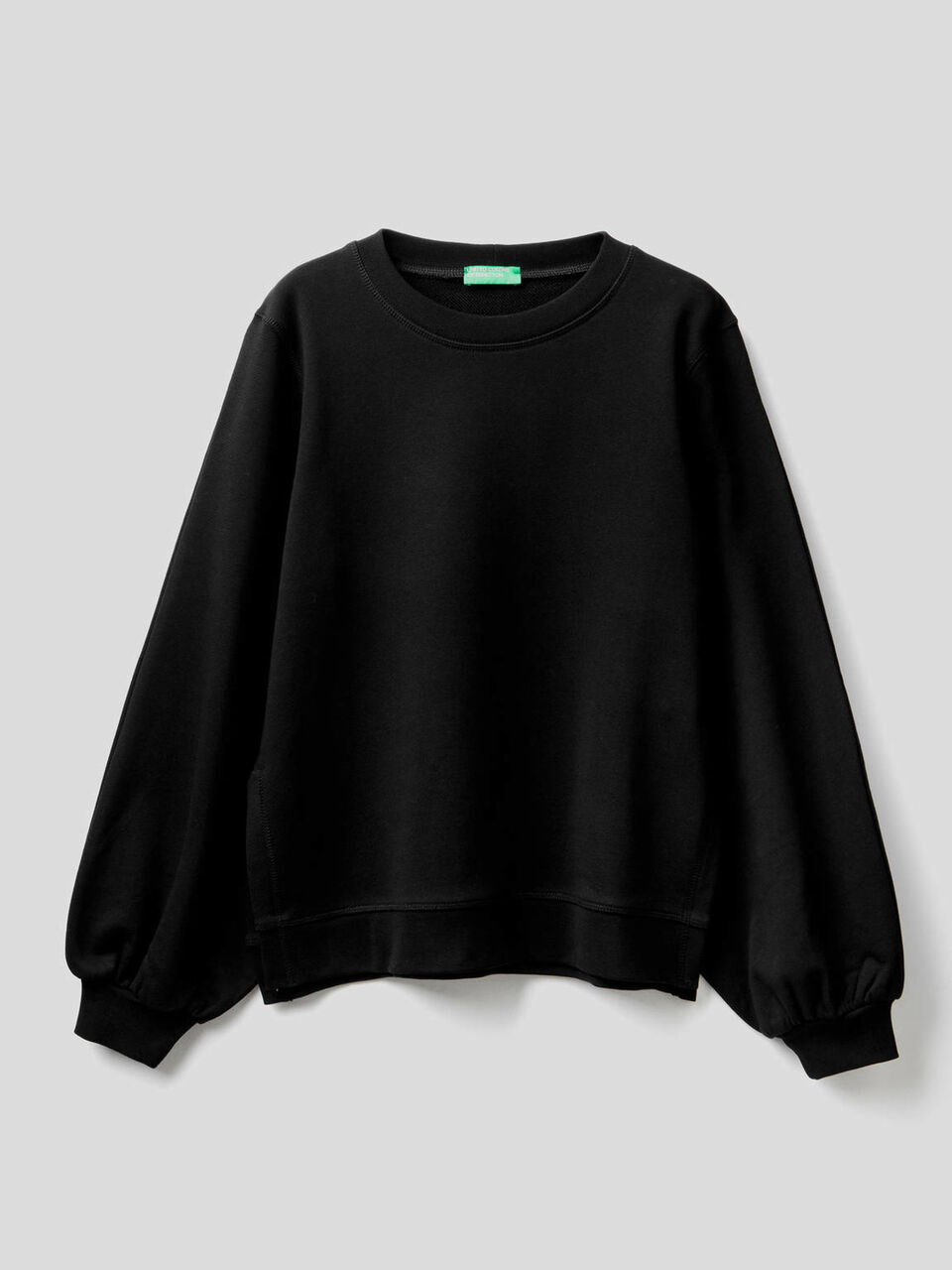 Sudadera de algodón con mangas abullonadas image number 1