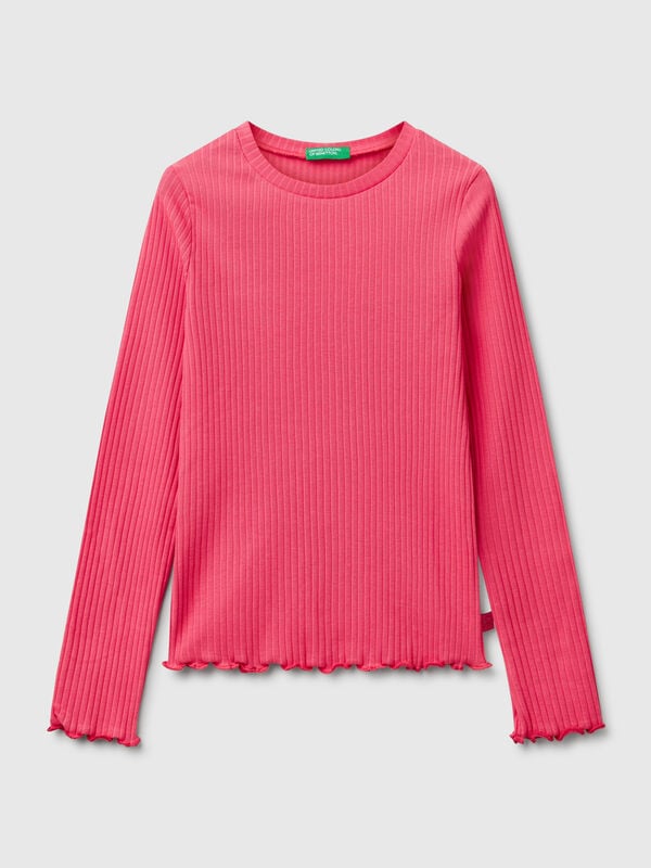 Camiseta slim fit de algodón elástico Niña