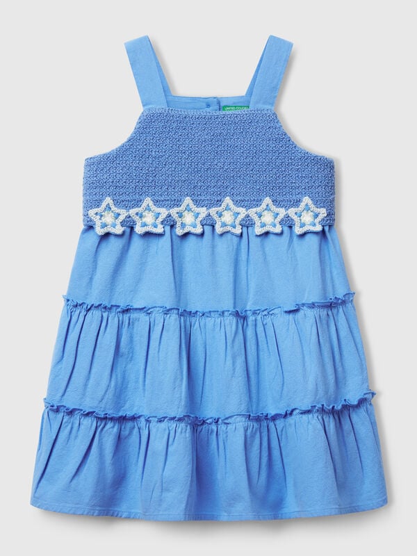Vestido con flores de macramé Niña