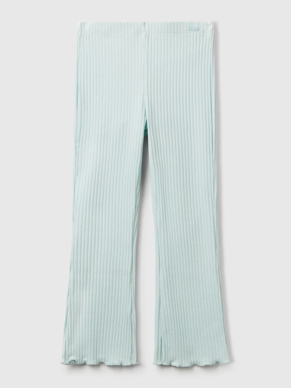 Leggings acampanados de algodón elástico Niña