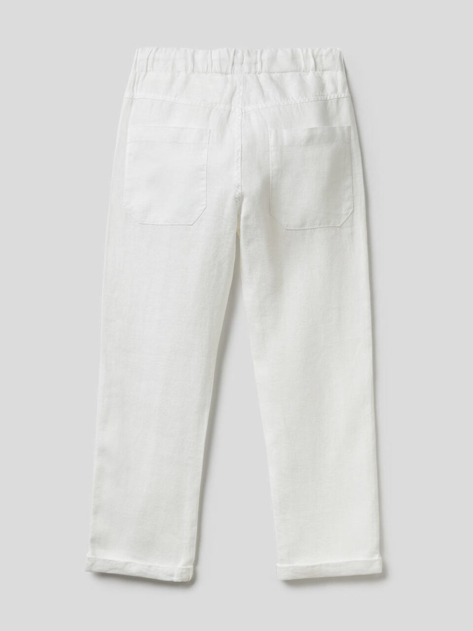 Pantalón de 100% lino con cordón de ajuste image number 2