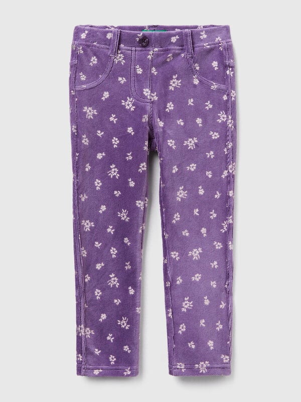 Pantalones de chenilla de corte entallado Niña