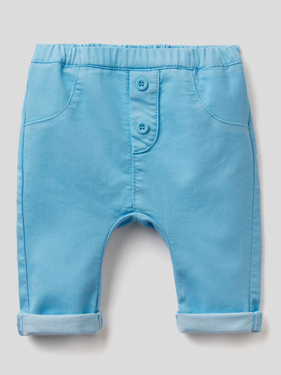 Pantalón de algodón elástico mixto image number 1